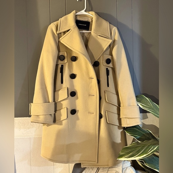 Longchamp Jackets & Blazers - Vintage Longchamp Tan Wool Peacoat